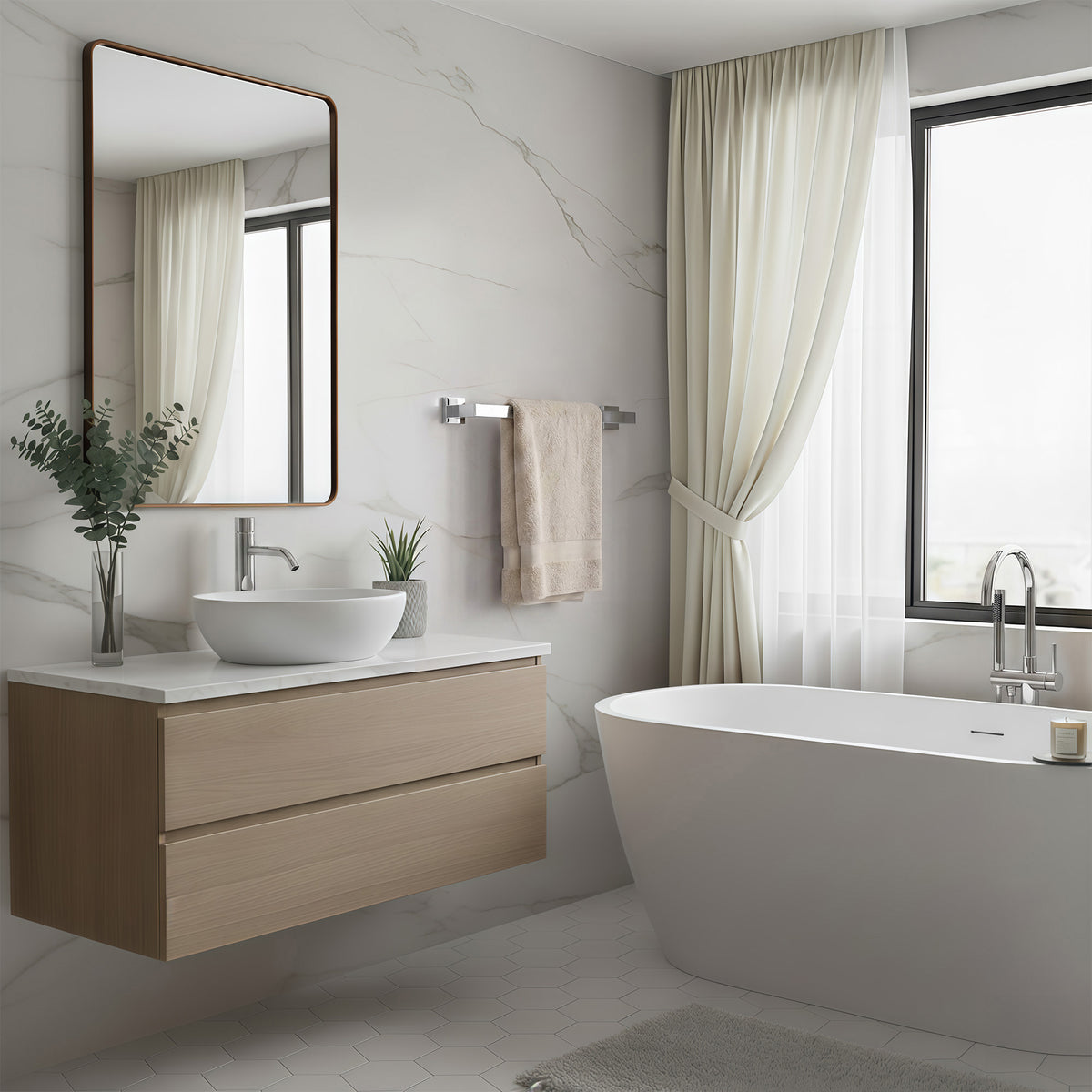 Wall Mounted Double Towel Bar for Bathroom Organization