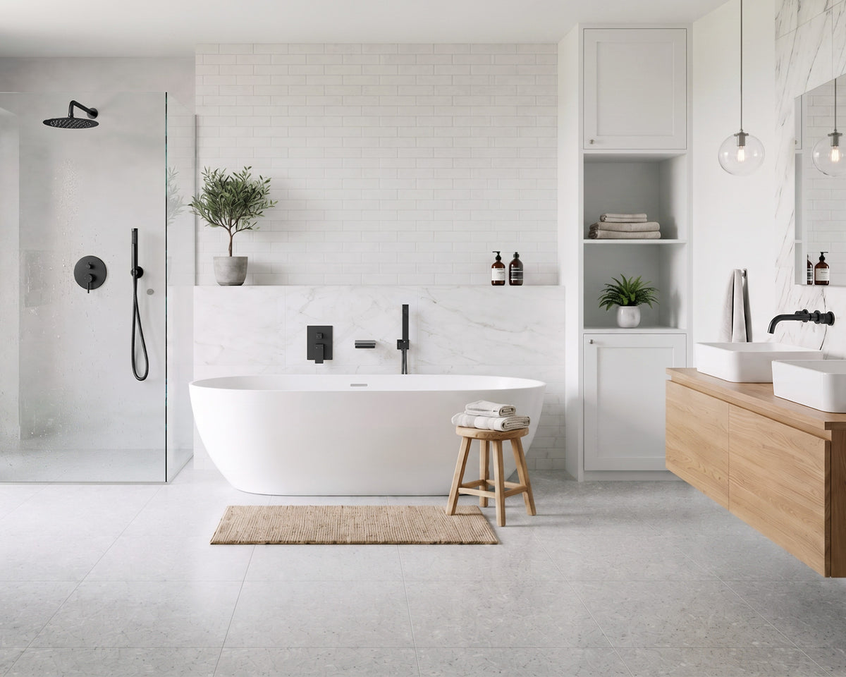 Modern Single-Handle Wall-Mounted Bathtub Faucet with Hand Shower