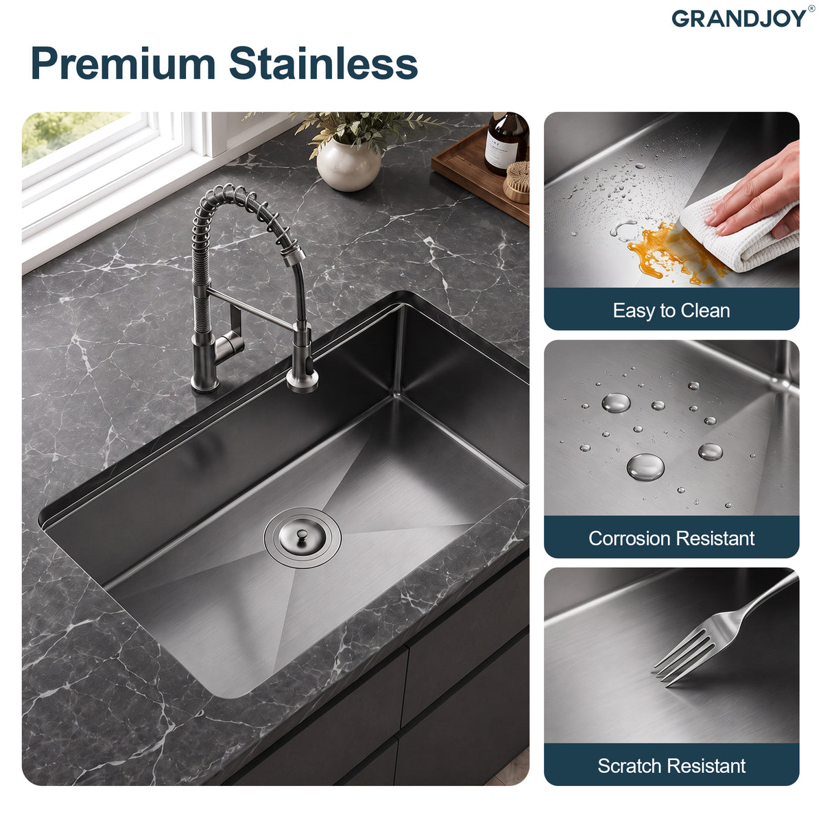 32-Inch Undermount Workstation Kitchen Sink with Four Accessories