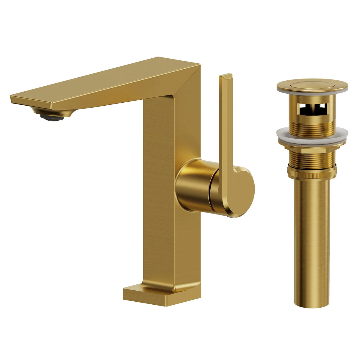 Single-Handle Bathroom Sink Faucet With Pop-Up Drain