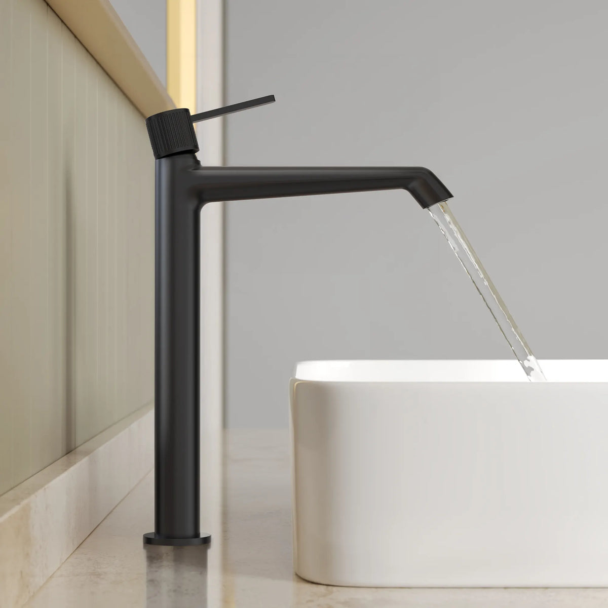Single-Handle Vessel Bathroom Sink Faucet With Pop-Up Drain