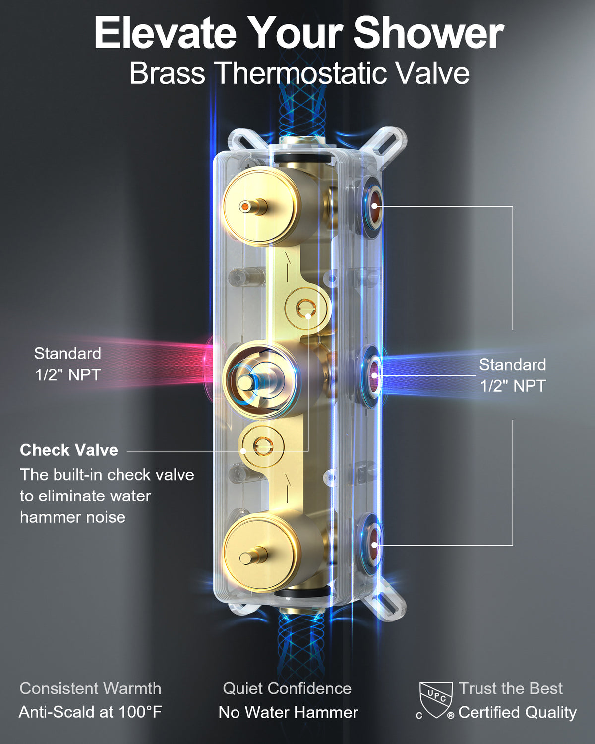 Ceiling-Mounted Multi-Spray Shower System with Adjustable Secondary Head