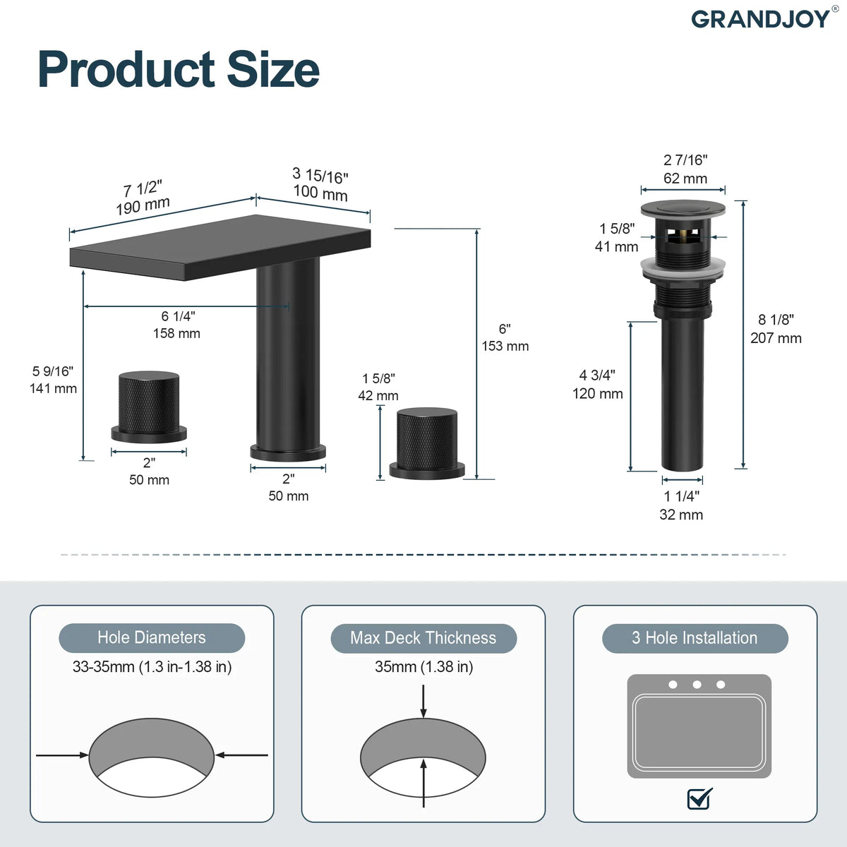 Two-Handle Mid Arc Widespread Bathroom Sink Faucet With Pop-Up Drain