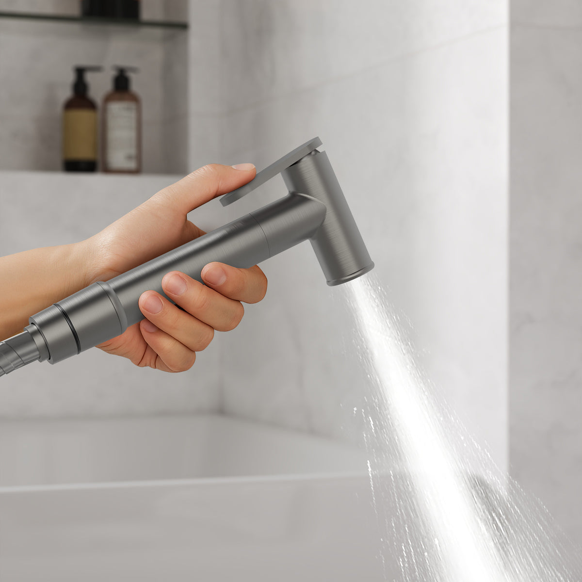 Single-Handle Wall-Mounted Brass Bidet Sprayer with Hot and Cold Control