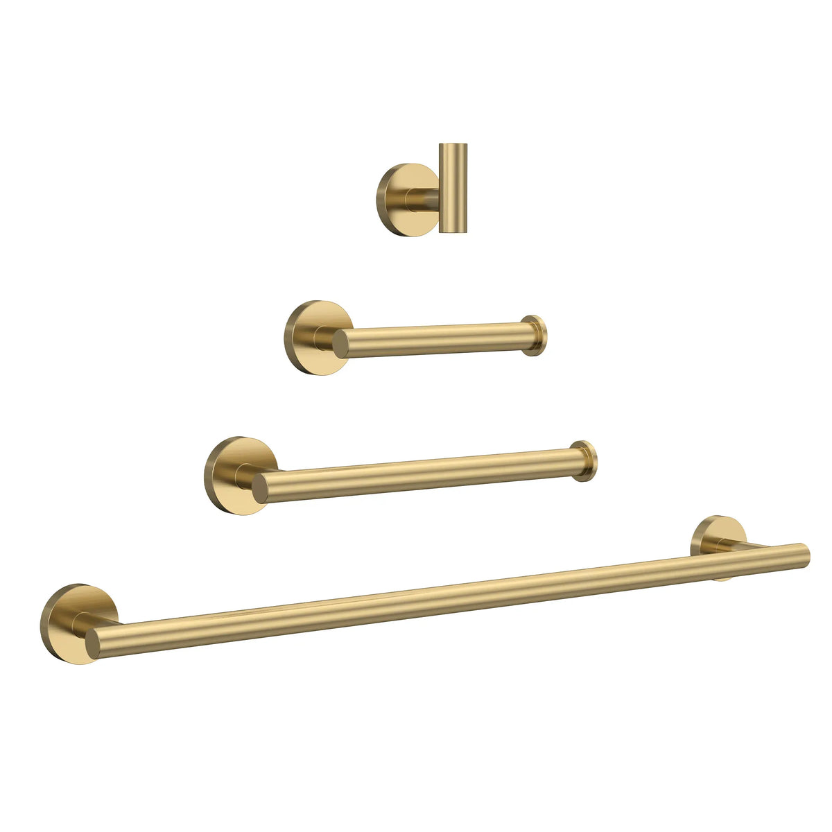 Four-Piece Wall-Mounted Stainless Steel Towel Bar Set for Bathrooms