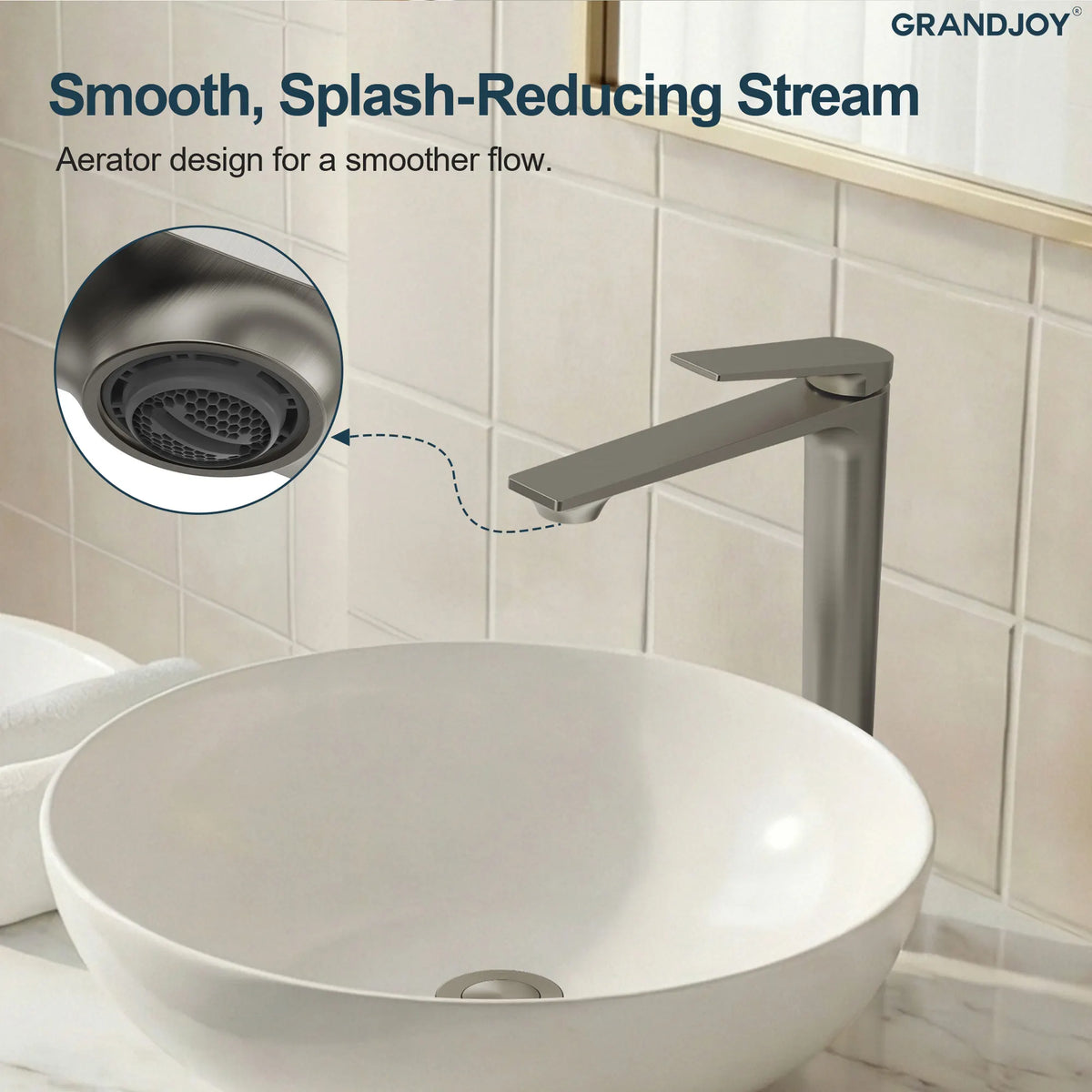 Single-Handle Vessel Bathroom Sink Faucet With Pop-Up Drain