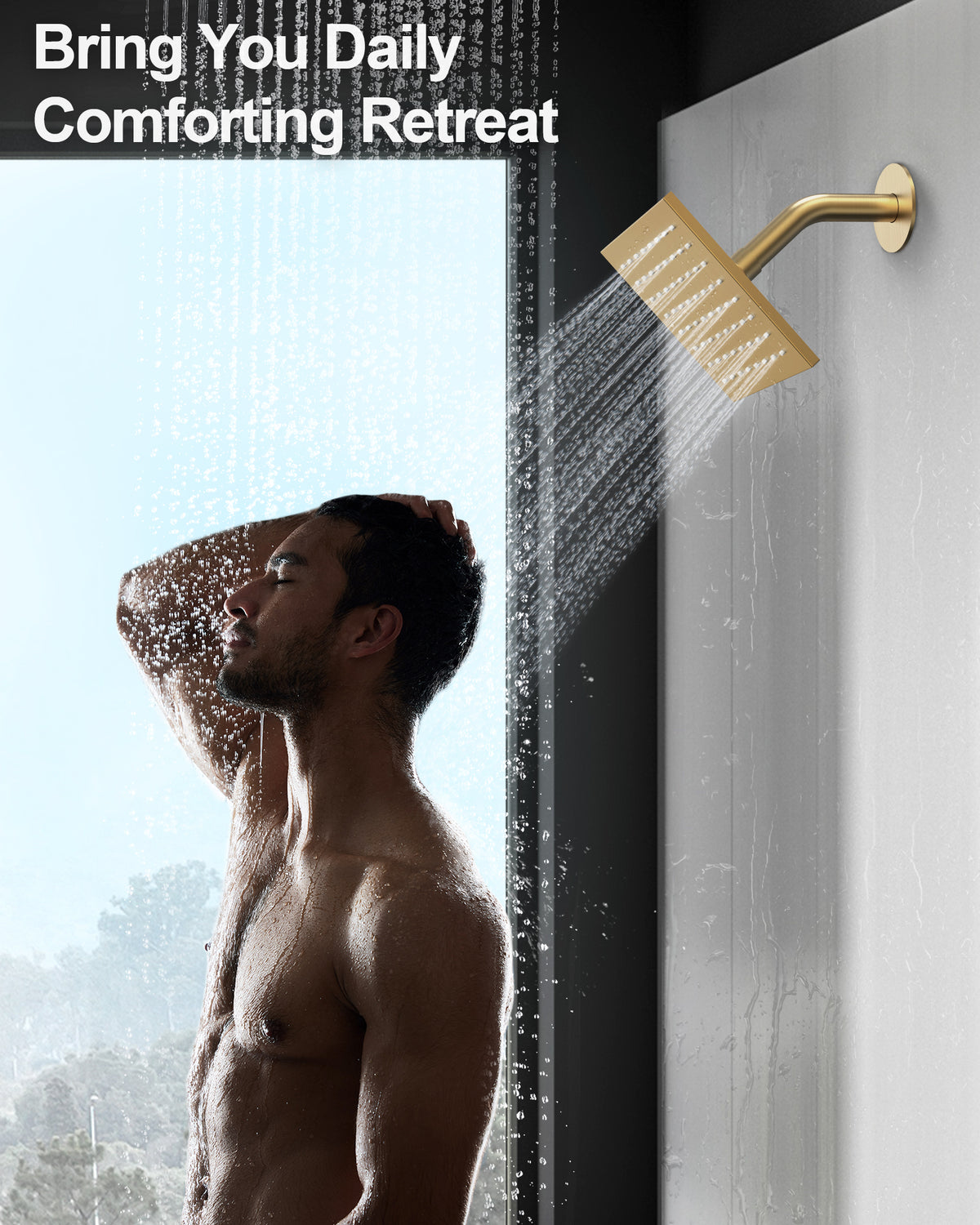 LED Ceiling-Mounted Thermostatic Dual Shower System with Handheld
