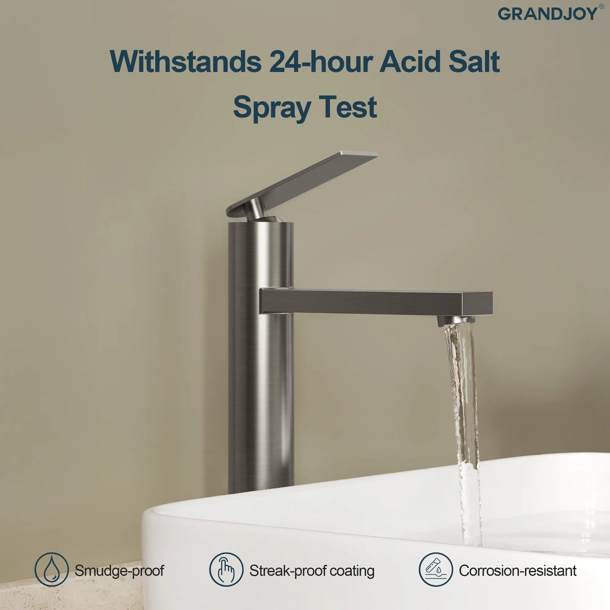 Single-Handle Vessel Bathroom Sink Faucet With Pop-Up Drain