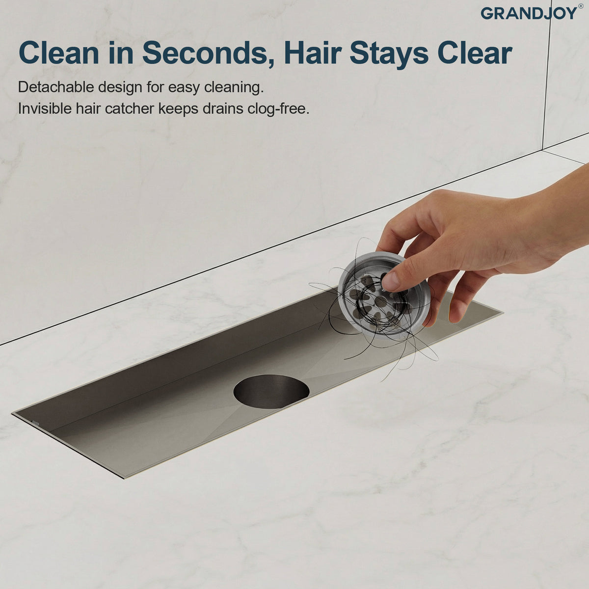 12-Inch Reversible Linear Shower Drain with Anti-Odor Core
