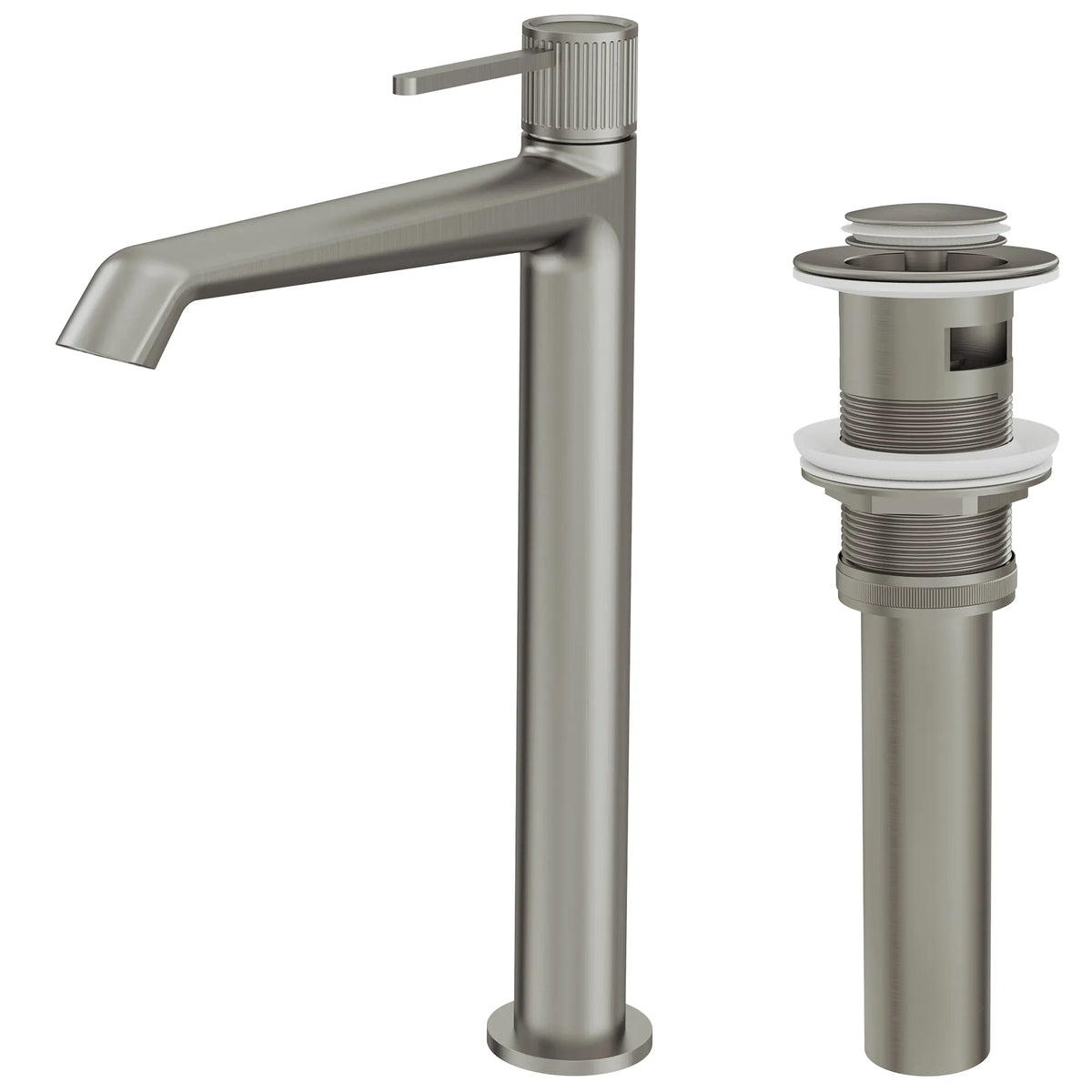 Single-Handle Vessel Bathroom Sink Faucet With Pop-Up Drain