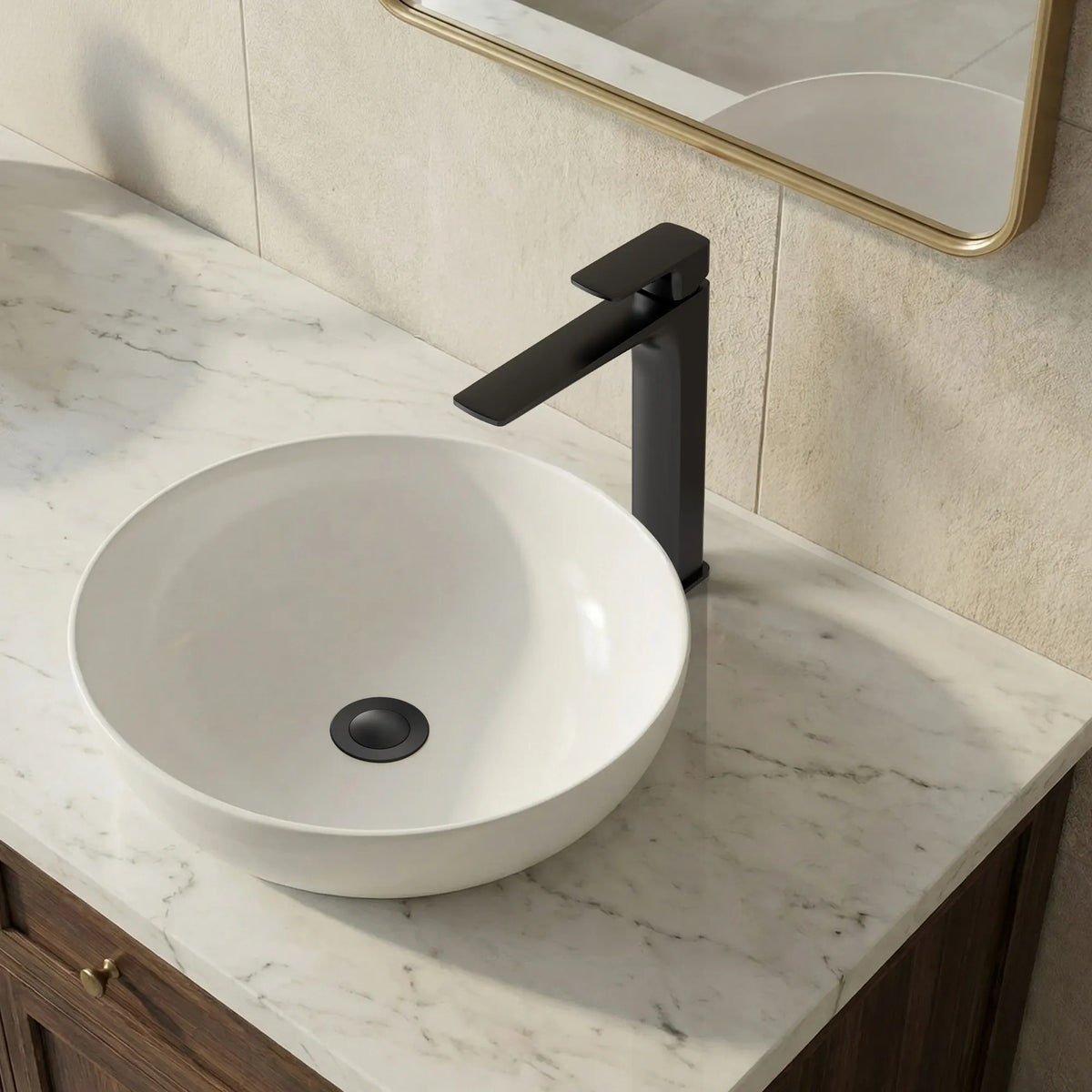 Single-Handle Vessel Bathroom Sink Faucet With Pop-Up Drain