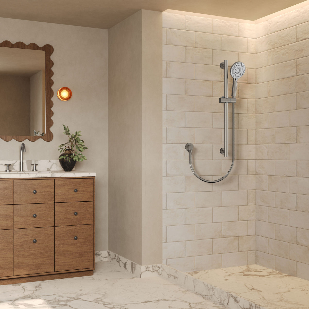 Wall-Mounted Shower Handheld with Adjustable Slide Bar