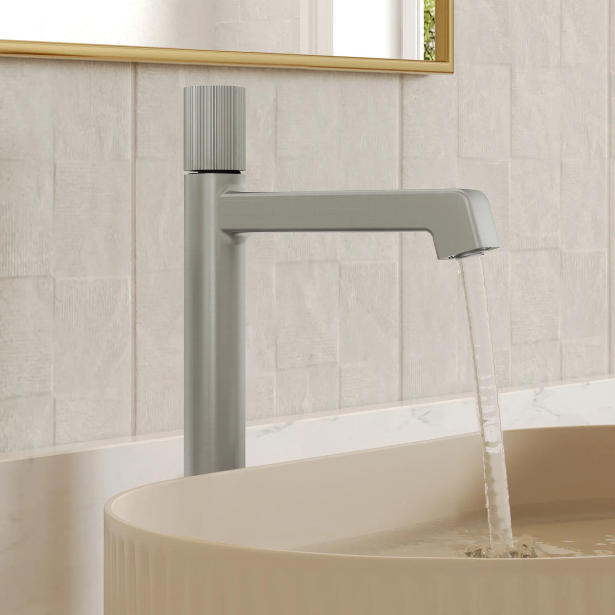 Single-Handle Vessel Bathroom Sink Faucet With Pop-Up Drain