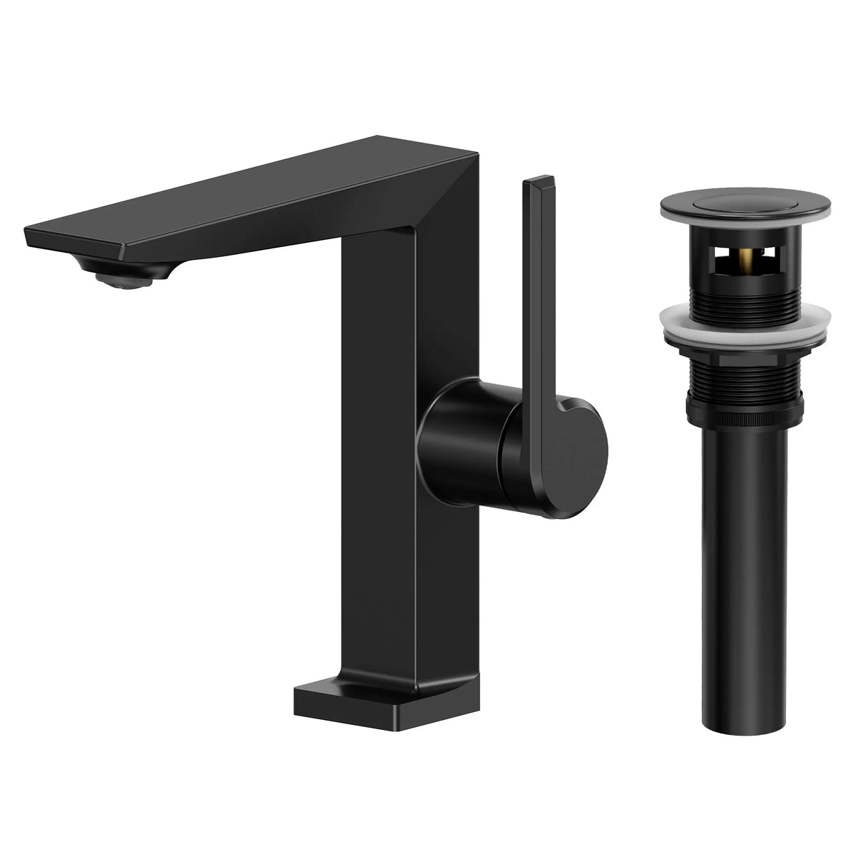 Single-Handle Bathroom Sink Faucet With Pop-Up Drain
