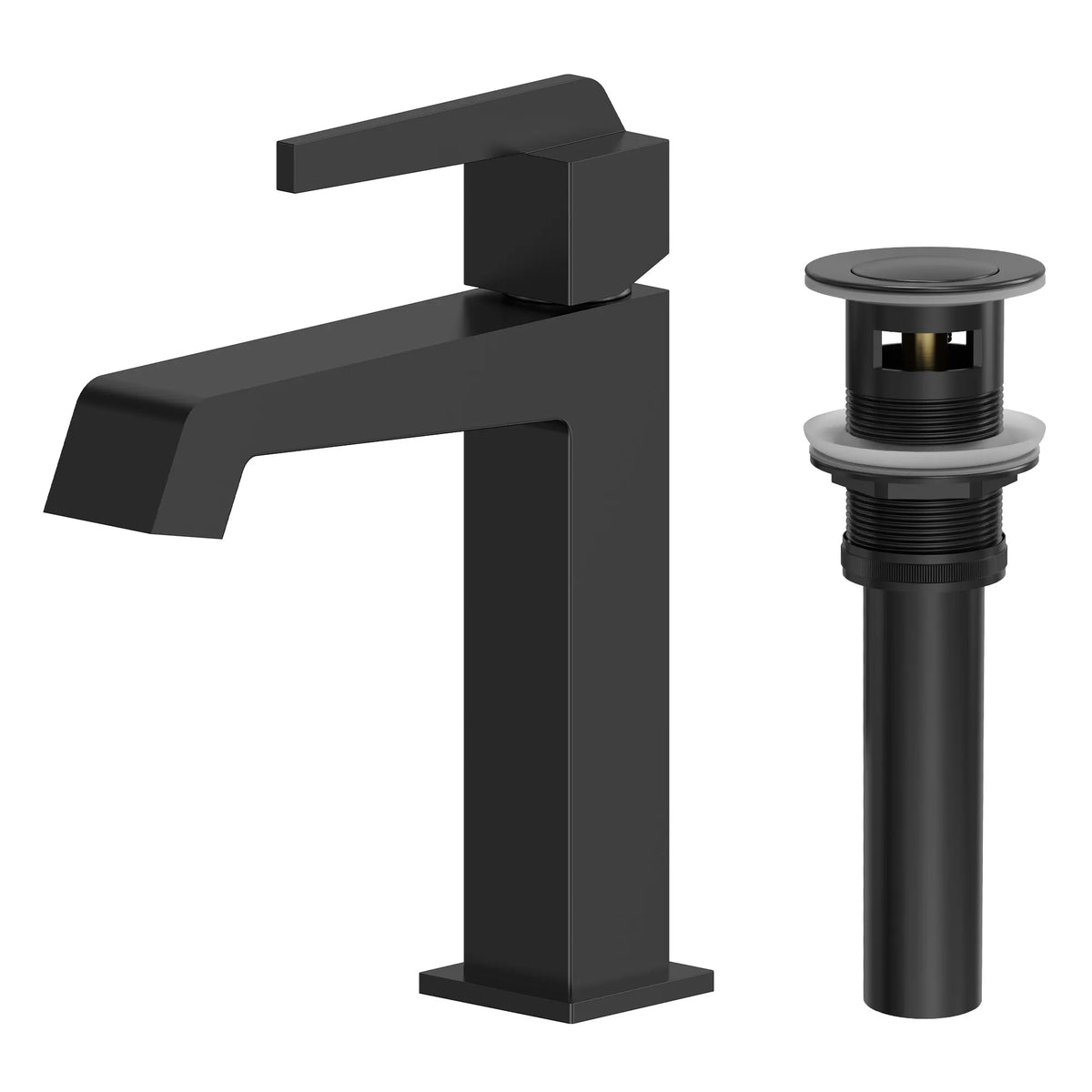 Single-Handle Bathroom Sink Faucet With Pop-Up Drain