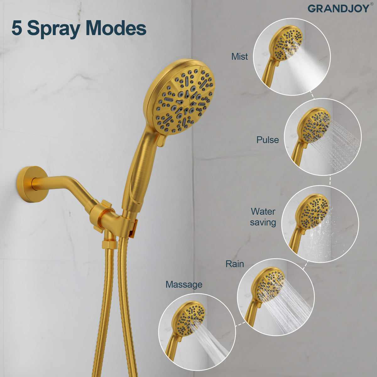 Wall-Mounted Shower Handheld with Five Spray Modes