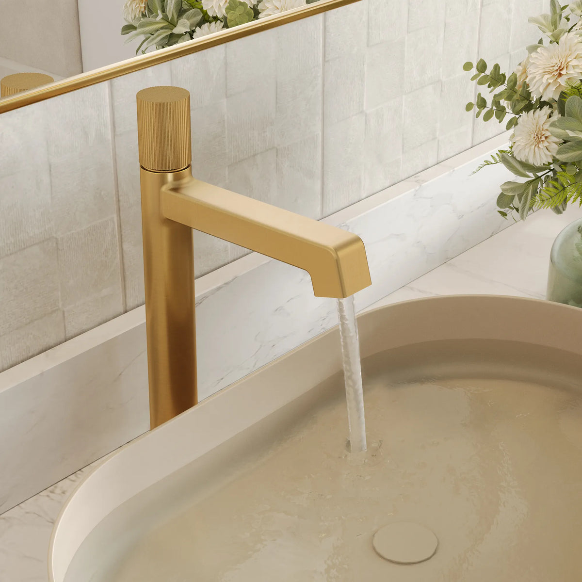 Single-Handle Vessel Bathroom Sink Faucet With Pop-Up Drain