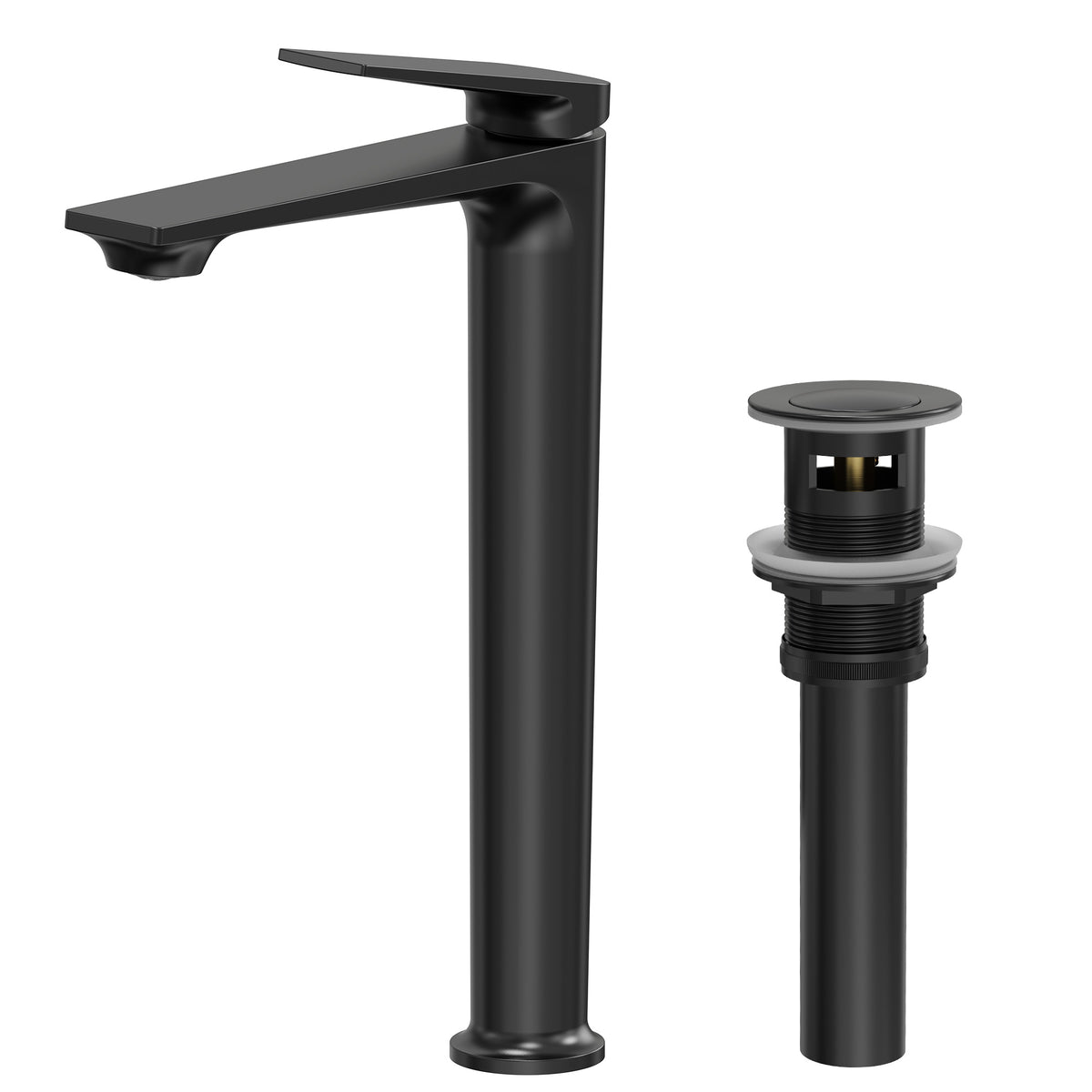 Single-Handle Vessel Bathroom Sink Faucet With Pop-Up Drain