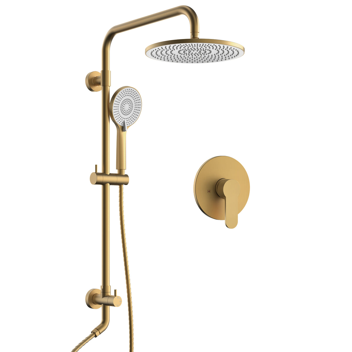Exposed Pressure-Balanced Rain Shower System with Handheld Spray