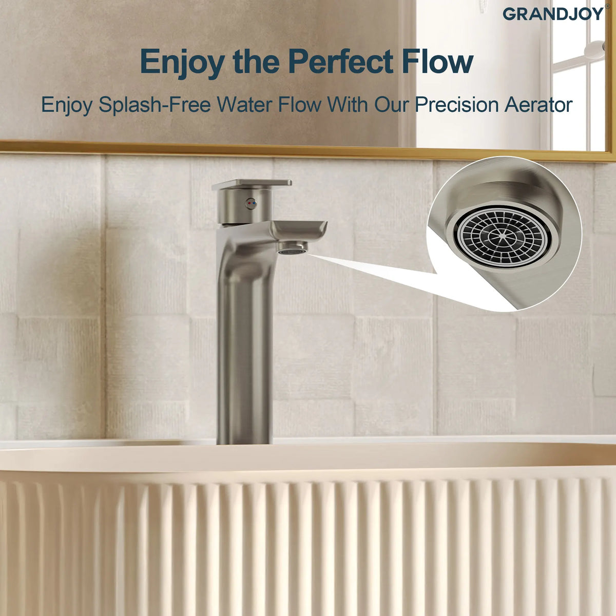 Single-Handle Vessel Bathroom Sink Faucet With Pop-Up Drain