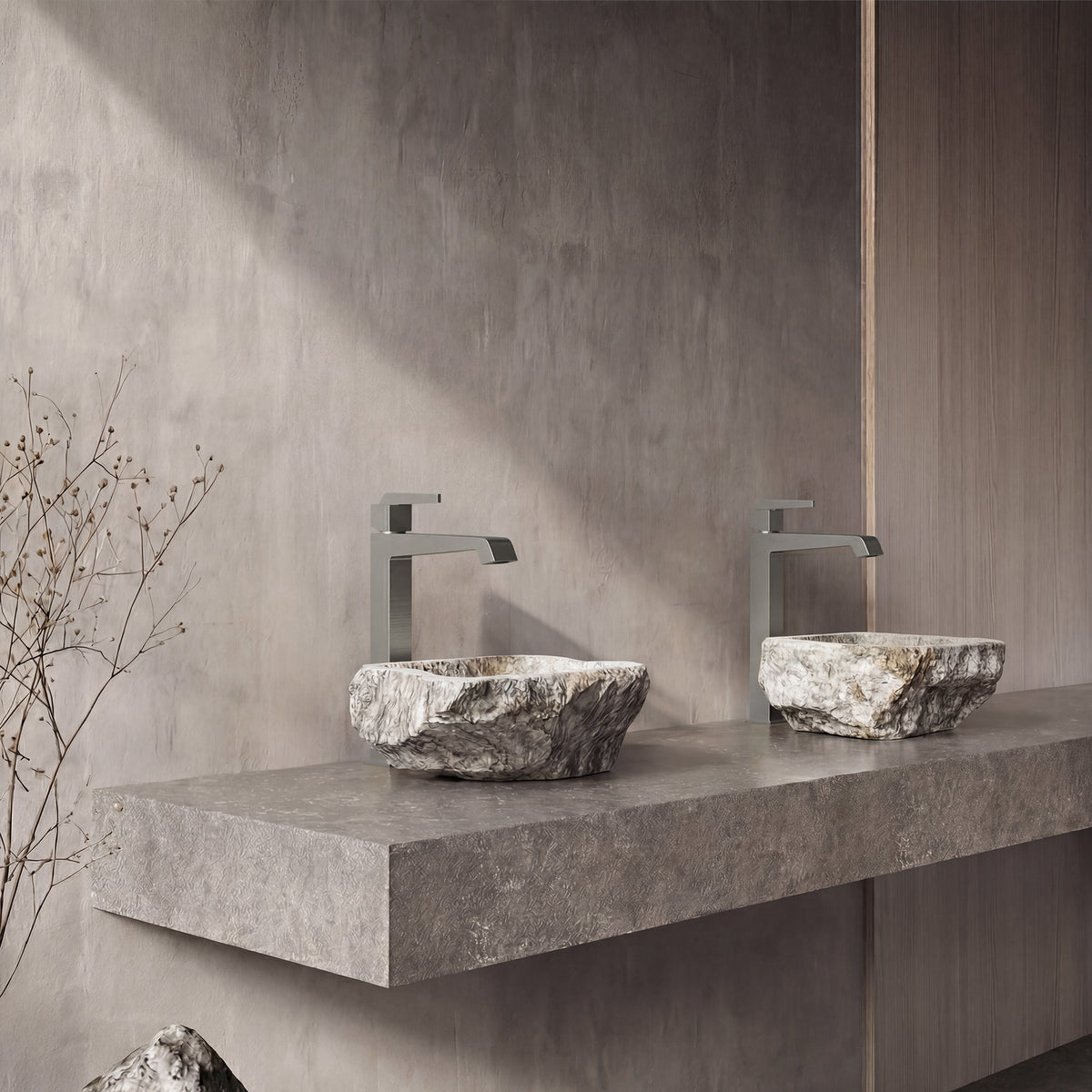 Single-Handle Vessel Bathroom Sink Faucet With Pop-Up Drain