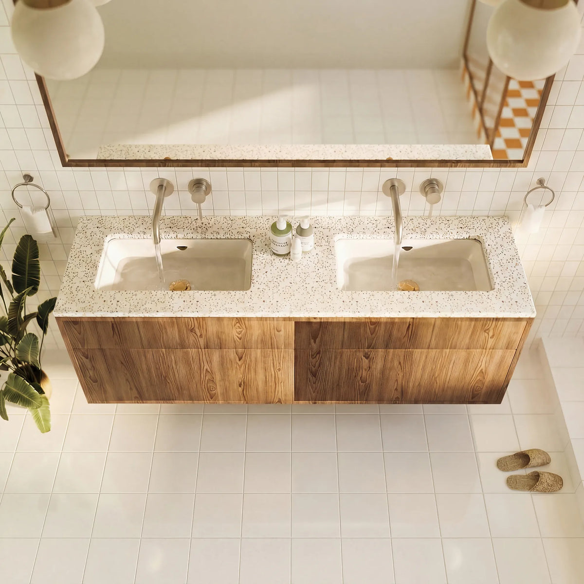 Single-Handle Wall-Mount Bathroom Sink Faucet With Pop-Up Drain