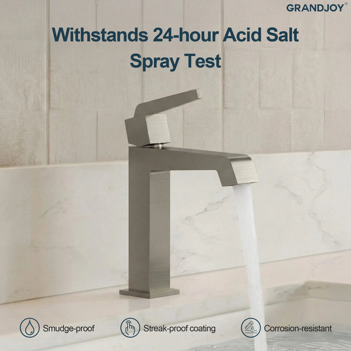 Single-Handle Bathroom Sink Faucet With Pop-Up Drain