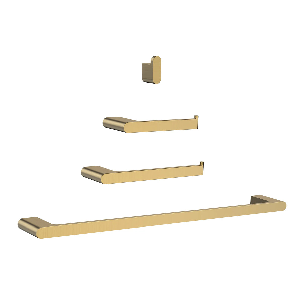 Four-Piece Wall-Mounted Stainless Steel Bathroom Towel Rack Set