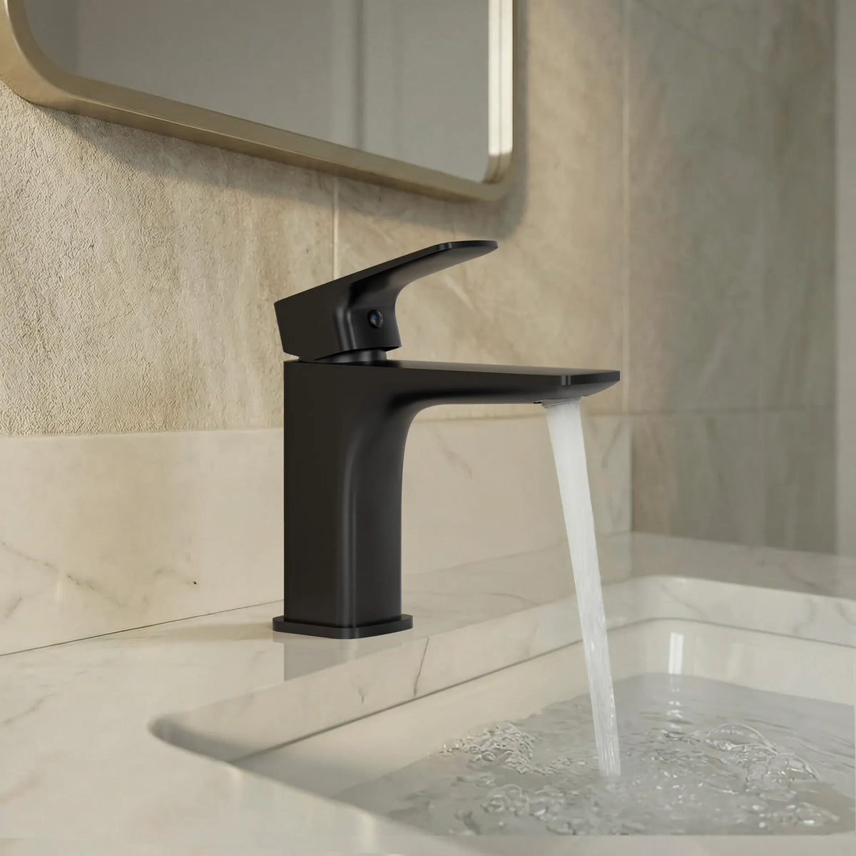 Single-Handle Bathroom Sink Faucet With Pop-Up Drain