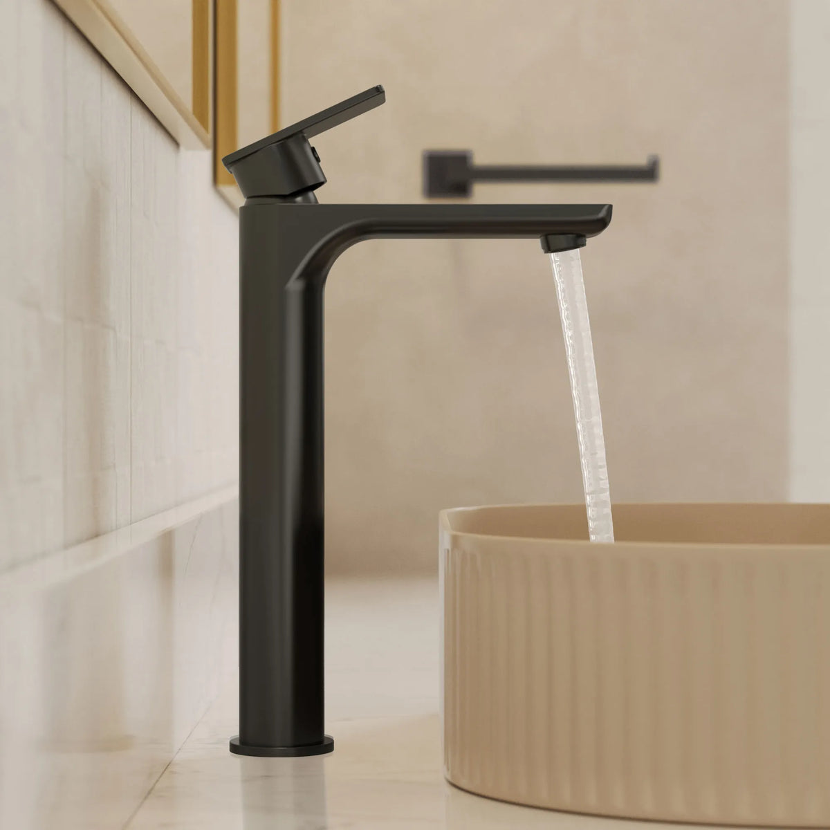Single-Handle Vessel Bathroom Sink Faucet With Pop-Up Drain