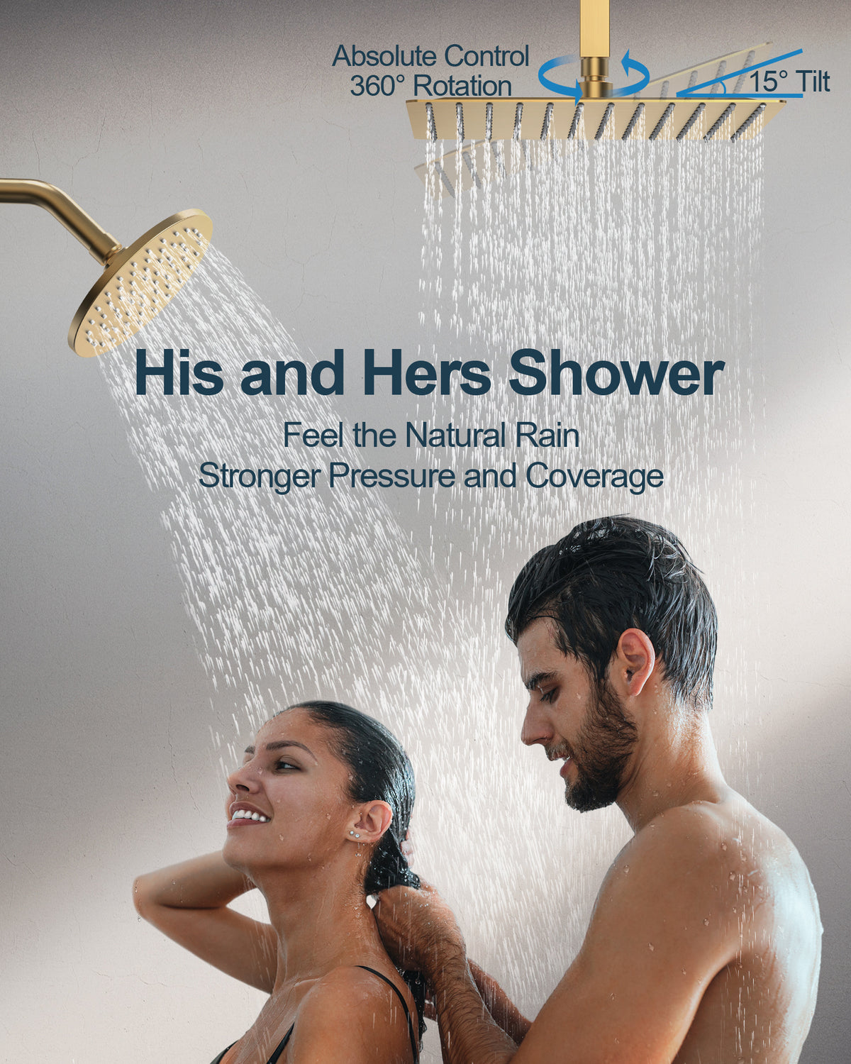 Ceiling-Mounted Multi-Spray Shower System with Adjustable Secondary Head