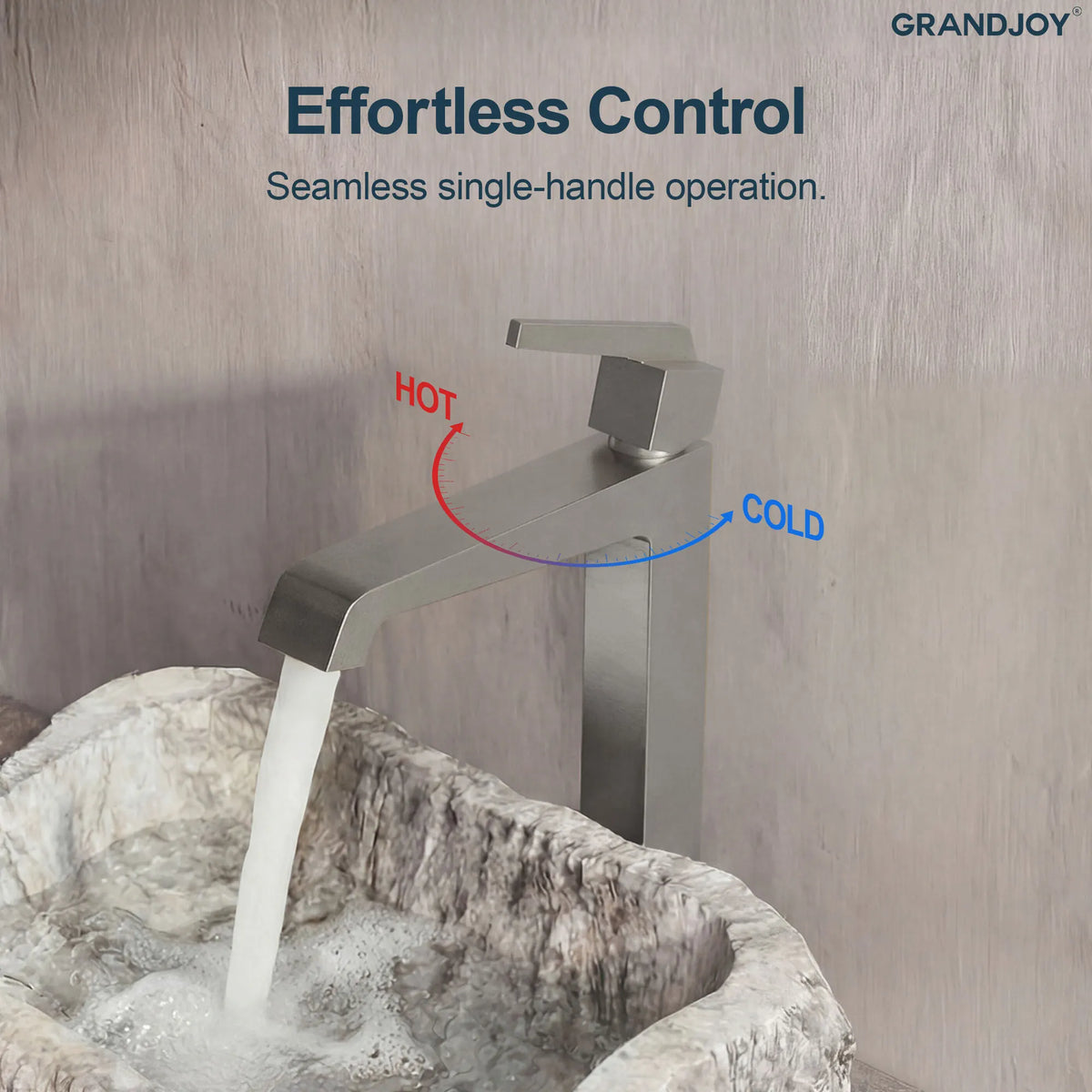 Single-Handle Vessel Bathroom Sink Faucet With Pop-Up Drain