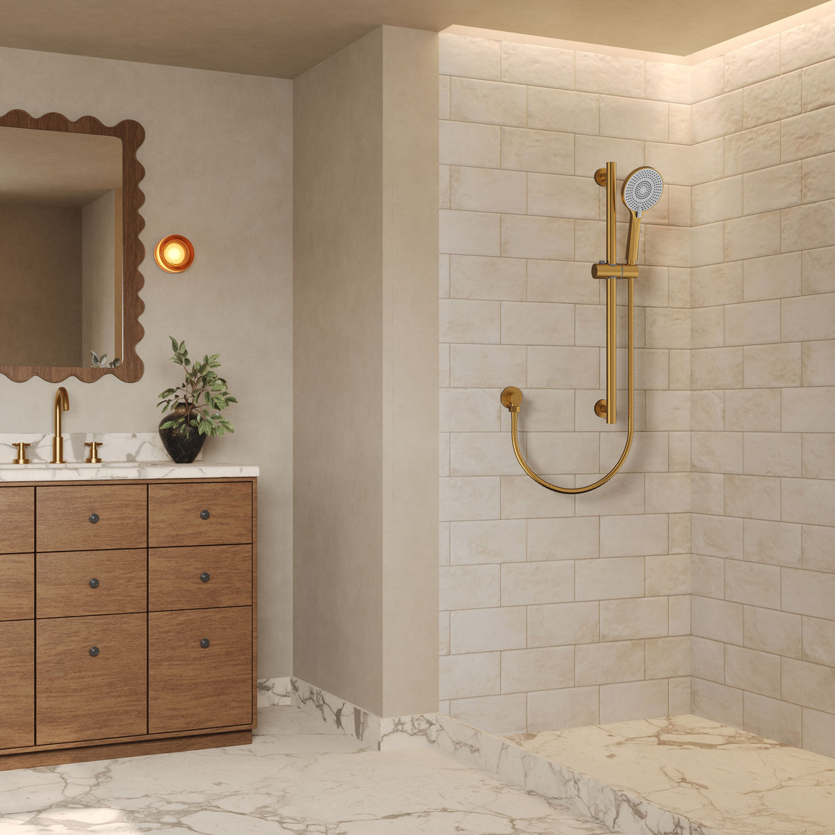 Wall-Mounted Shower Handheld with Adjustable Slide Bar
