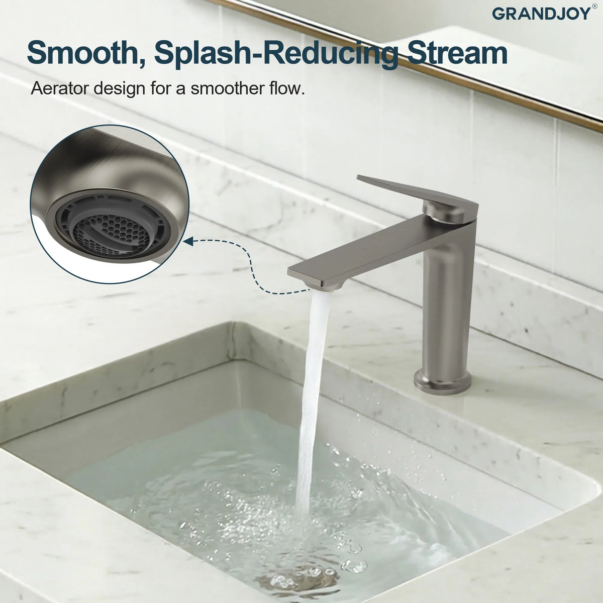 Single-Handle Bathroom Sink Faucet With Pop-Up Drain