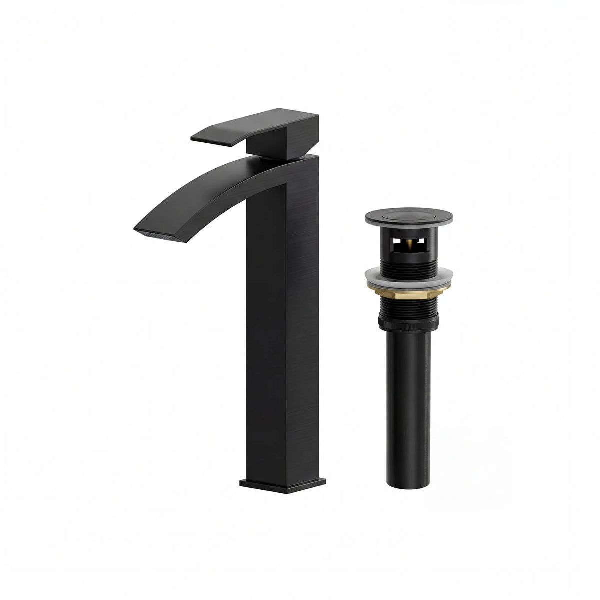 Single-Handle Vessel Bathroom Sink Faucet With Pop-Up Drain