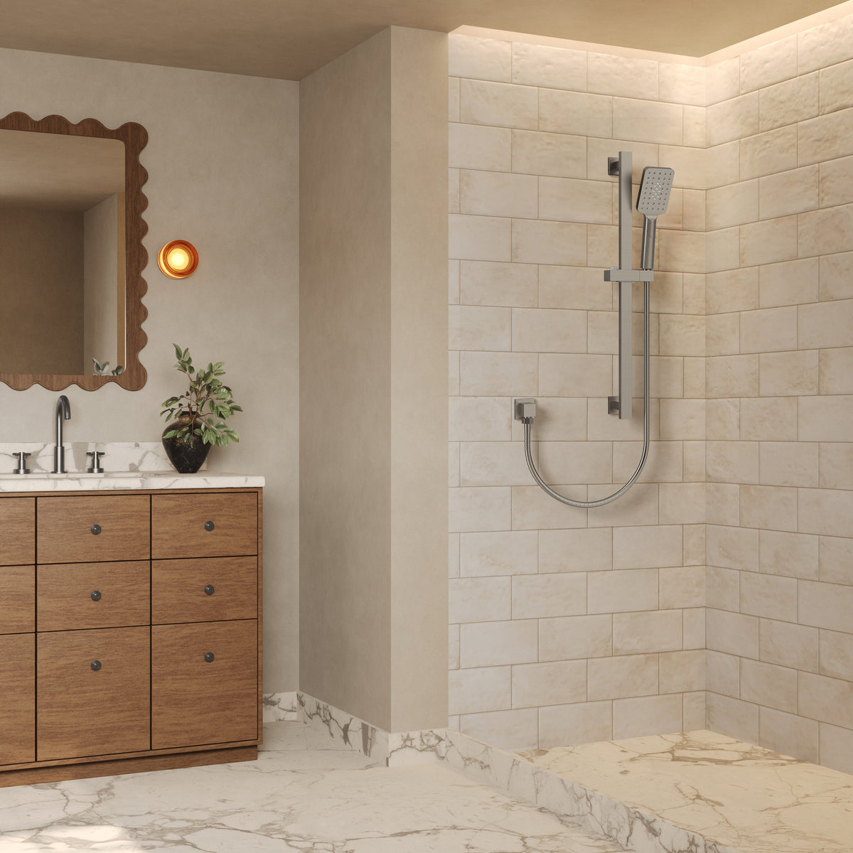 Wall-Mounted Shower Handheld with Three Spray Modes
