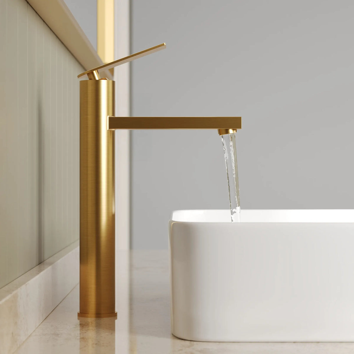 Single-Handle Vessel Bathroom Sink Faucet With Pop-Up Drain