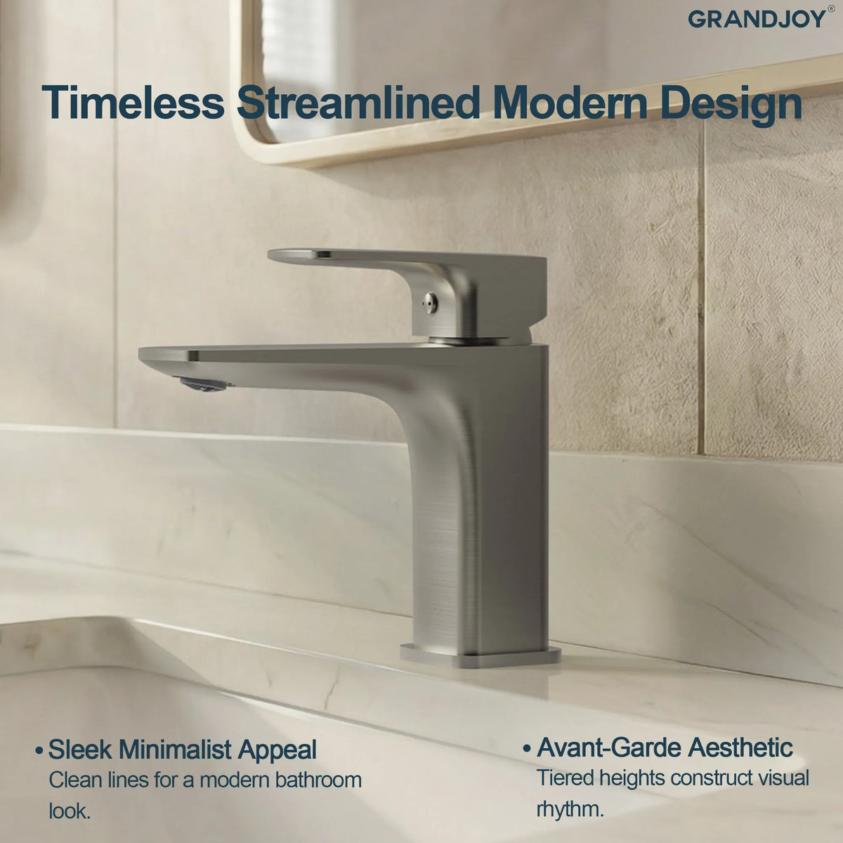 Single-Handle Bathroom Sink Faucet With Pop-Up Drain