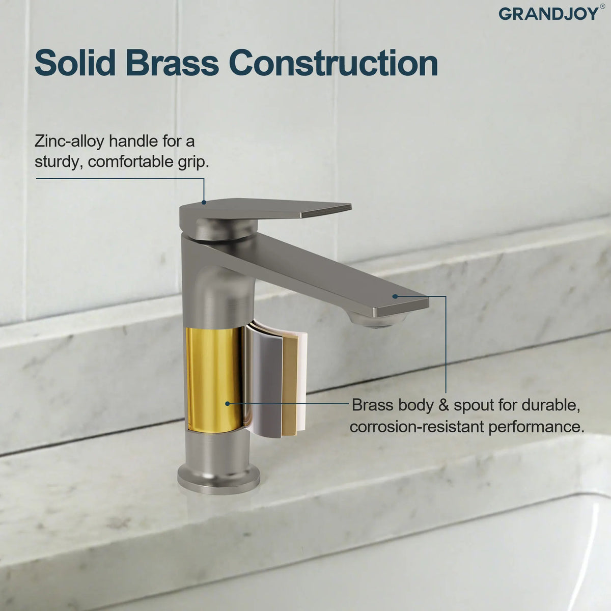 Single-Handle Bathroom Sink Faucet With Pop-Up Drain
