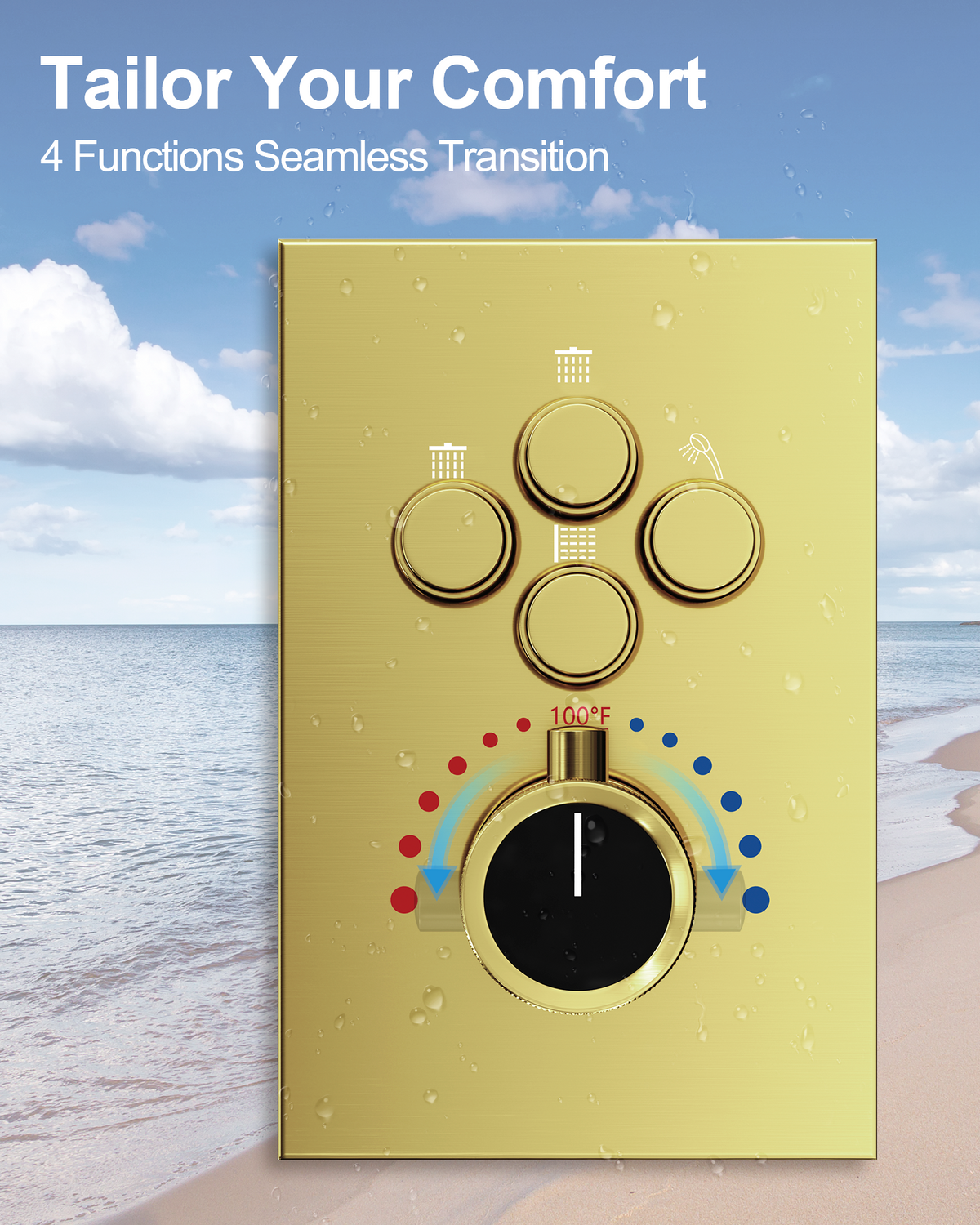 Square Wall-Mounted Dual Shower System with Body Jets