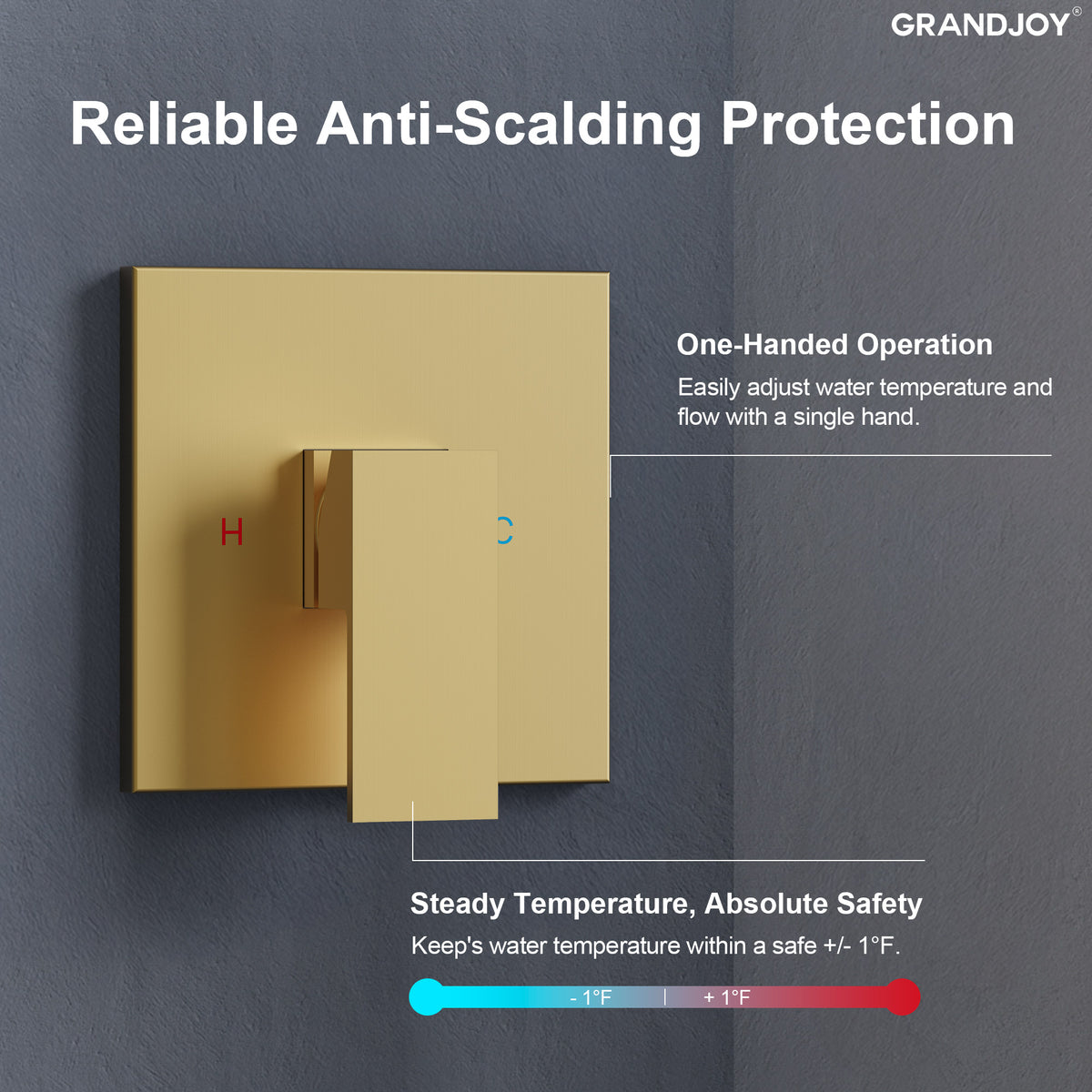 Exposed Shower System with Wide Rain Head and Handheld Spray