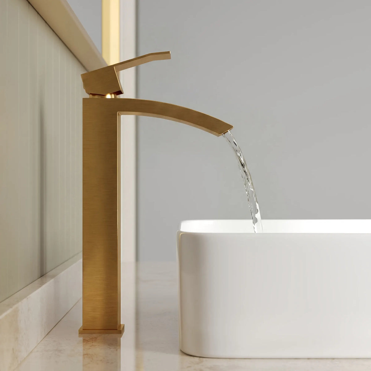 Single-Handle Vessel Bathroom Sink Faucet With Pop-Up Drain