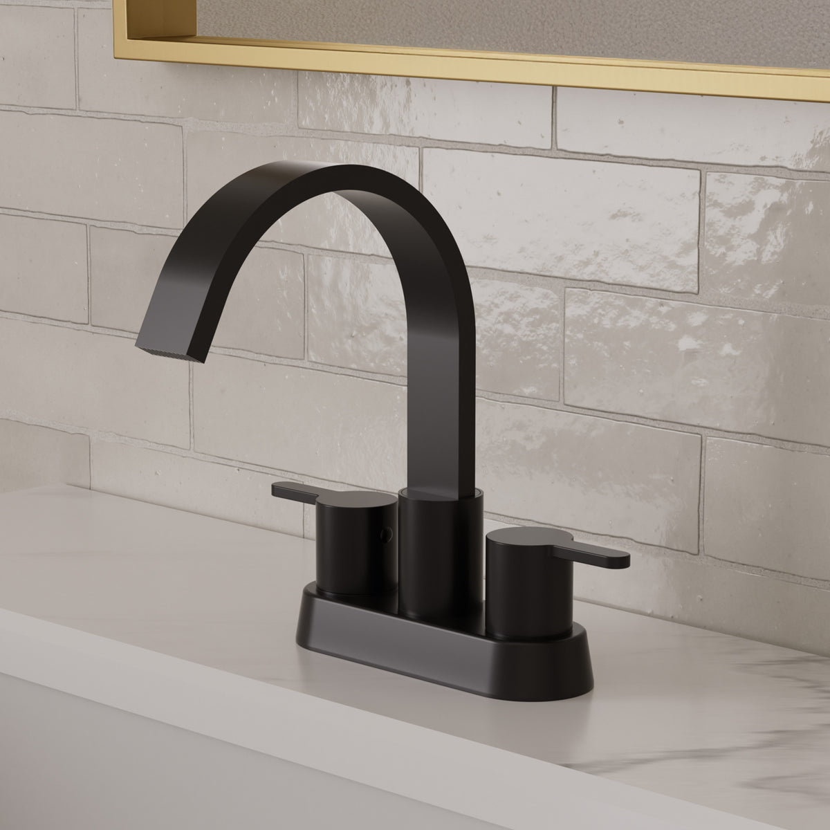 Two-Handle Centerset Bathroom Sink Faucet With Pop-Up Drain