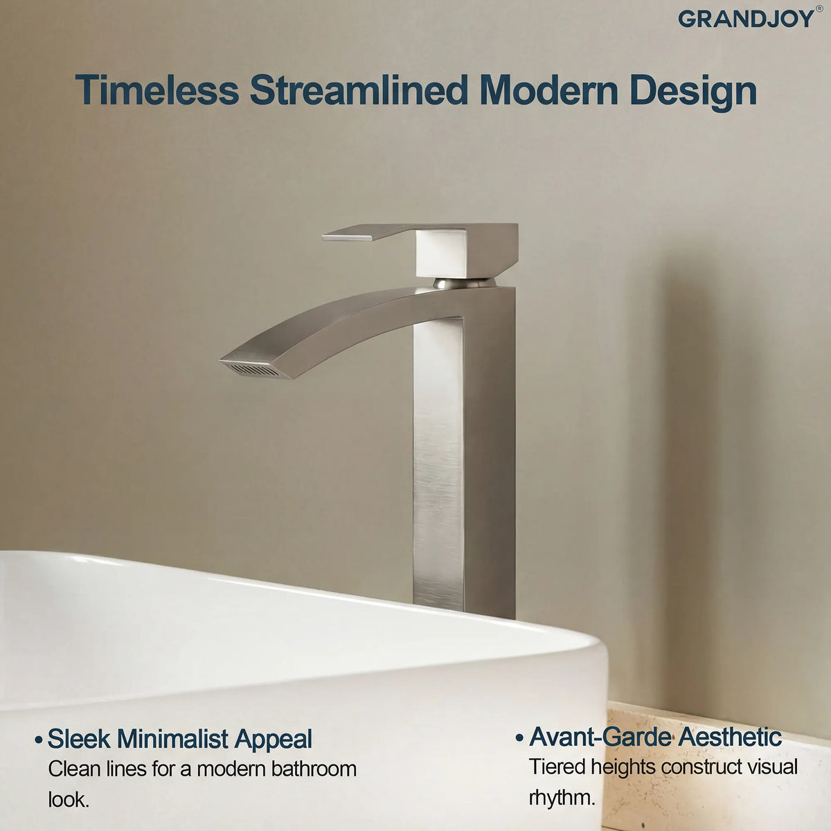 Single-Handle Vessel Bathroom Sink Faucet With Pop-Up Drain