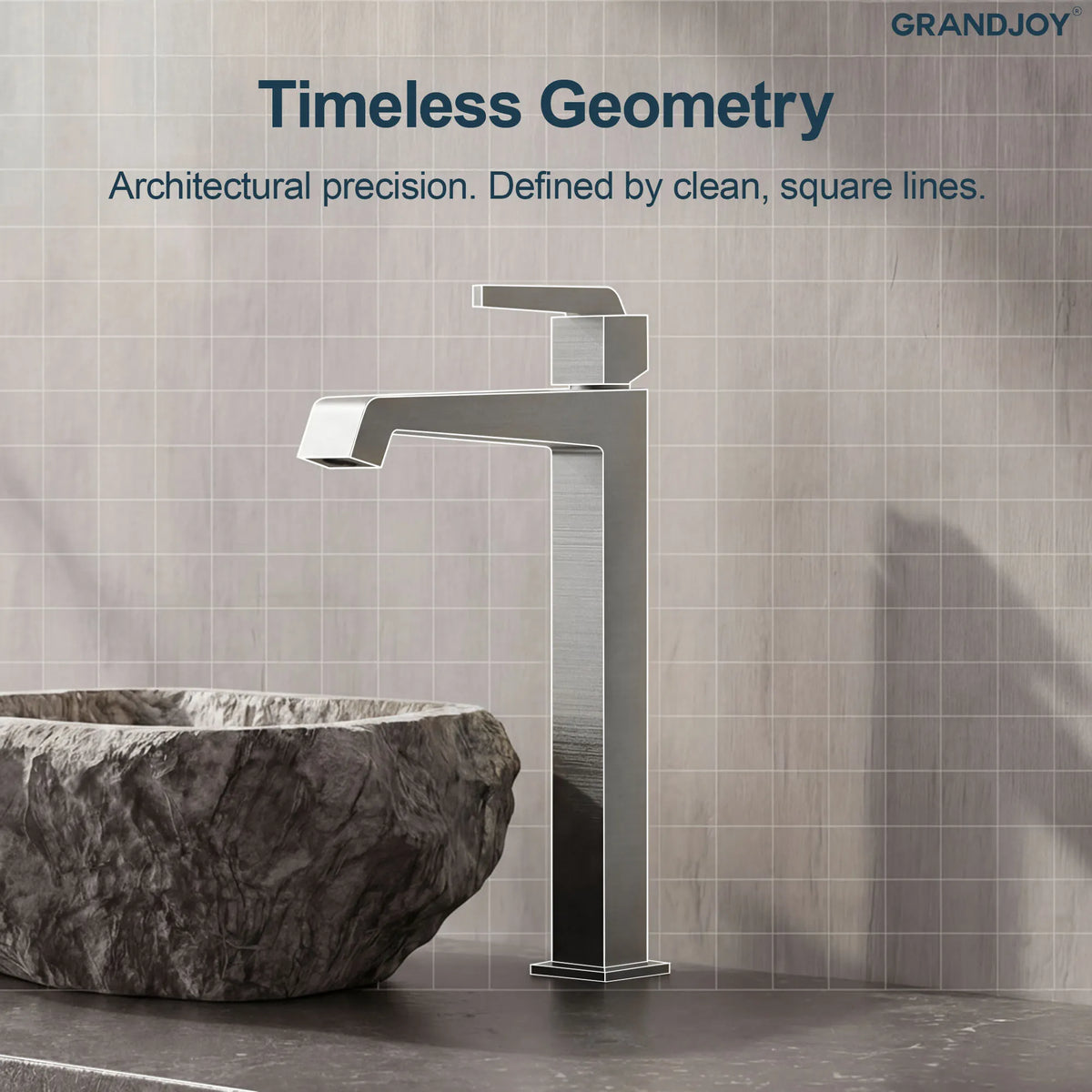 Single-Handle Vessel Bathroom Sink Faucet With Pop-Up Drain