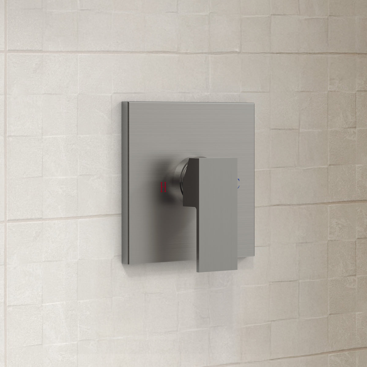 Wall-Mounted Square Rain Shower System with Pressure-Balanced Valve