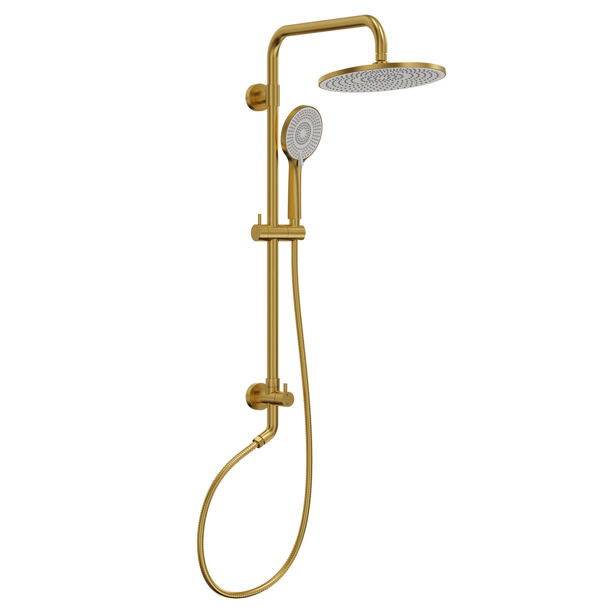 Exposed Dual-Function Rain Shower System with Adjustable Handheld