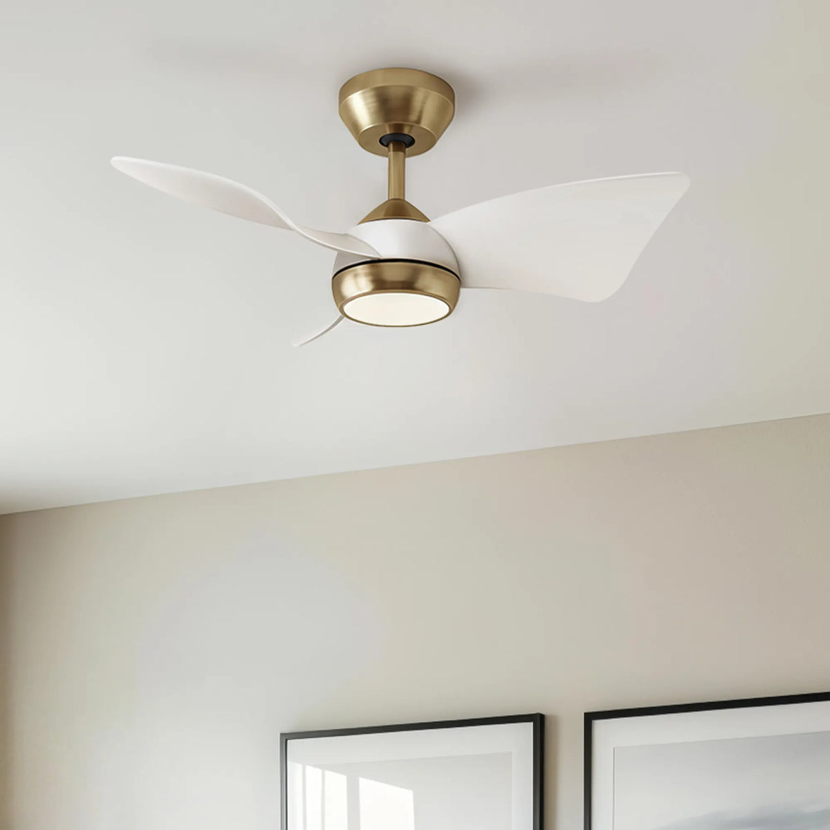 30-Inch Downrod Mount 3-Blade Ceiling Fan with Light and Remote Control