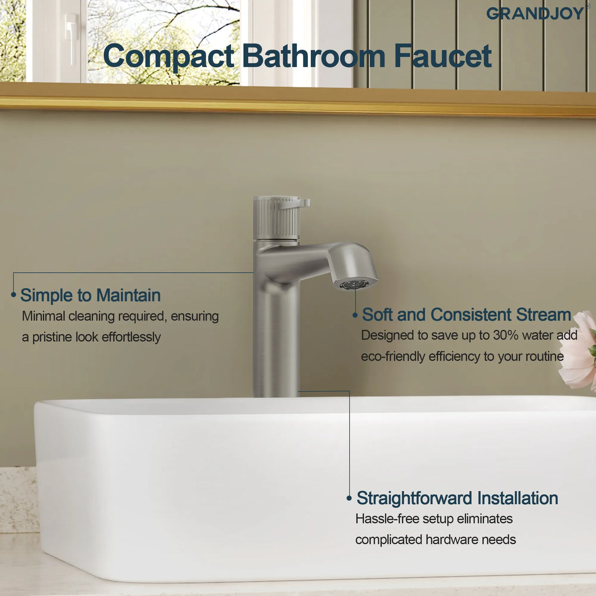 Single-Handle Vessel Bathroom Sink Faucet With Pop-Up Drain