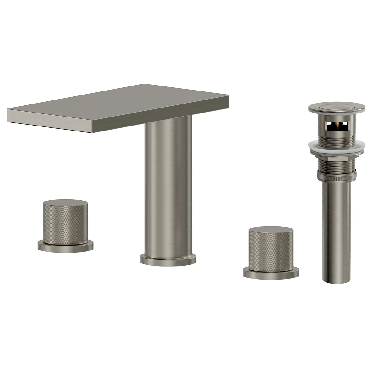 Two-Handle Mid Arc Widespread Bathroom Sink Faucet With Pop-Up Drain